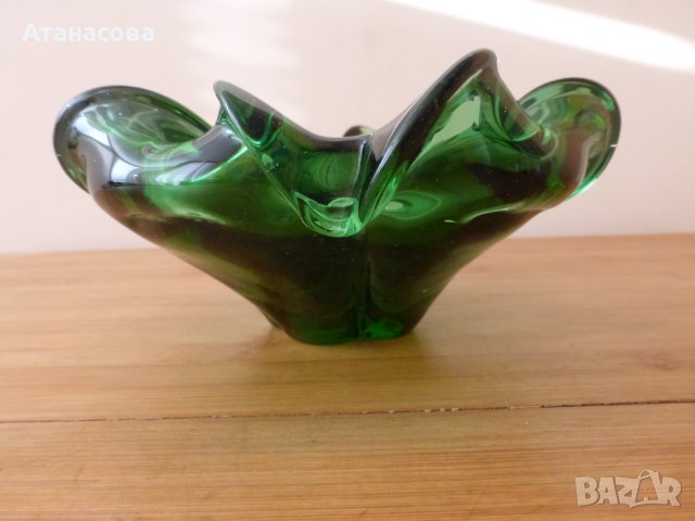 Голям пепелник стъклена купа бонбониера Мурано, снимка 2 - Декорация за дома - 43856643