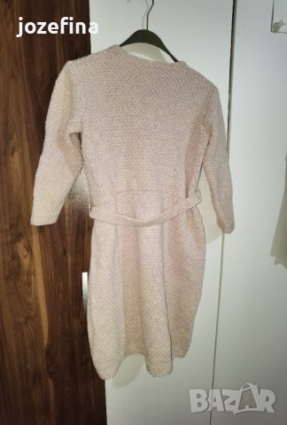 Плетена зимна рокля в бяло и лилаво, снимка 3 - Рокли - 43312797