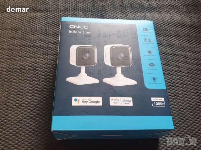 GNCC вътрешна охранителна камера 1080P, SD&Cloud, 2.4G WiFi, 2 броя, снимка 8 - IP камери - 43307250