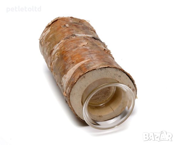 Декоративен свещник - изработен от парче естествен дървен елемент и стъклена чашка (сет от 6 бр), снимка 3 - Обзавеждане за заведение - 43659220