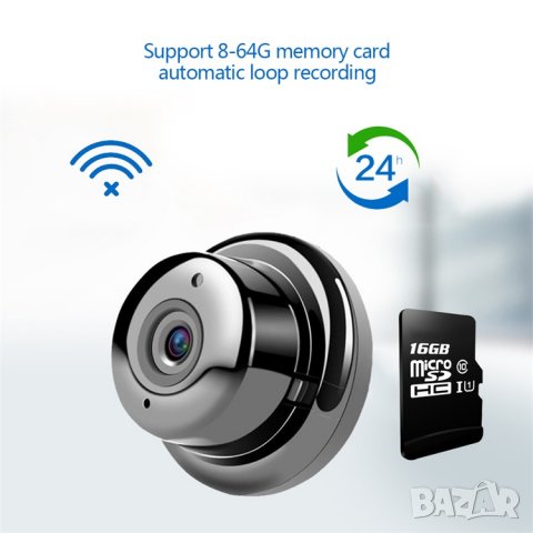 Мини камера, безжична WiFi камера, малка камера, видеонаблюдение, нощно виждане, звук, микрофон, снимка 3 - IP камери - 33651527