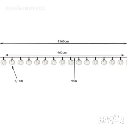 Соларен градински гирлянд топки 12 метра, снимка 7 - Соларни лампи - 49861983