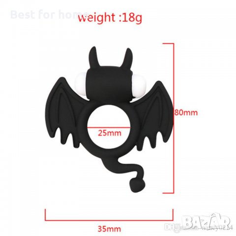 Вибро пръстен Love moment batman silicone vibrating cocing, снимка 2 - Други - 38311965
