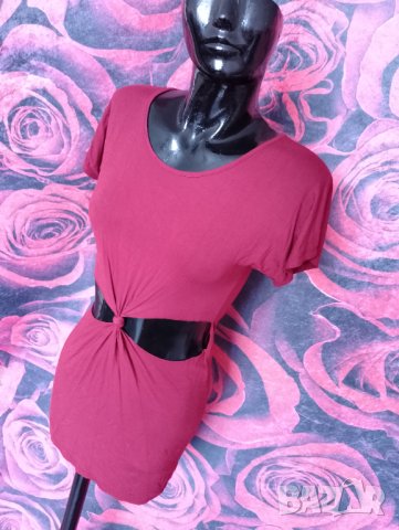 Туника бордо с голи участъци на талията М , снимка 3 - Туники - 37553151