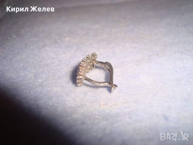 СТАРА СКЪПОЦЕННА СРЕБРО 925 с МИНИАТЮРНИ КРИСТАЛЧЕТА АРТ ОБЕЦА АНГЛИЯ 26974, снимка 8 - Обеци - 36817672