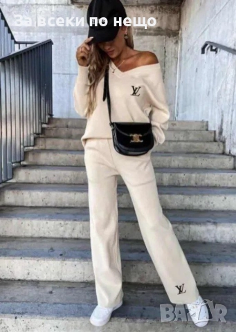 Louis Vuitton Дамски Сет Плетиво Луис Витон - 2 Налични Цвята Код S335, снимка 3 - Комплекти - 52429342