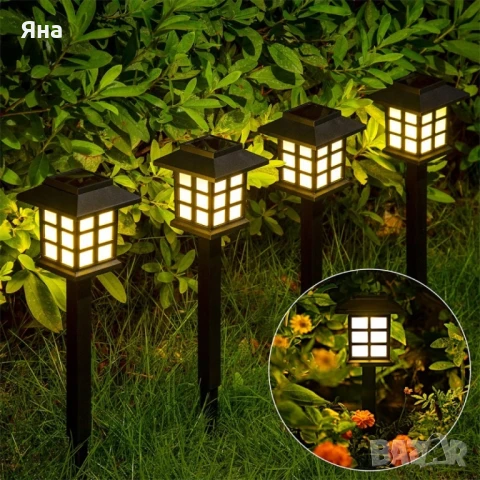 Комплект от 6 броя соларни LED лампи за двор и градина, снимка 6 - Соларни лампи - 47809935