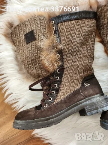 Дамски боти ботуши естествен косъм лисица естествен велур луксозен модел , снимка 2 - Дамски боти - 48036202