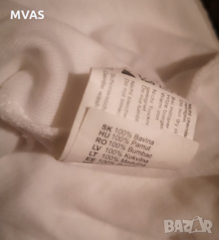 Нов бял S. Oliver дамски памучен потник с якичка M-L размер, снимка 4 - Потници - 33070982