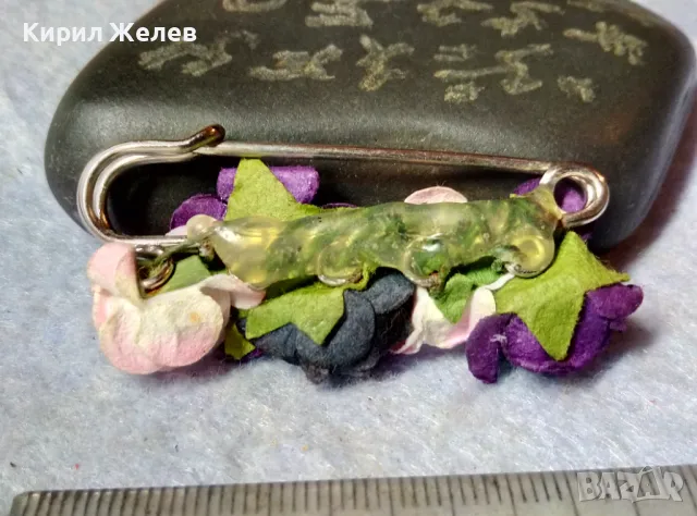 ФЛОРАЛНА ВИНТИДЖ АРТ СТИЛ БРОШКА ЦВЕТЯ РЪЧНА ИЗРАБОТКА 48827, снимка 2 - Други - 48829967