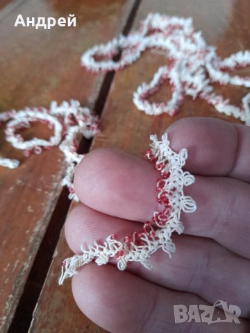 Стара дантела с мъниста, снимка 4 - Антикварни и старинни предмети - 43853478