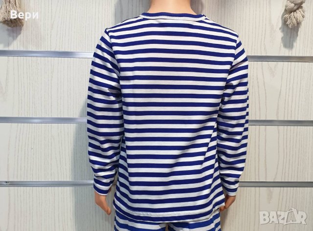 Нова детска класическа моряшка блуза с дълъг ръкав, снимка 3 - Детски Блузи и туники - 29029751