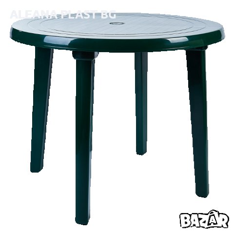 Пластмасова кръгла  маса, снимка 1 - Градински мебели, декорация  - 25608132