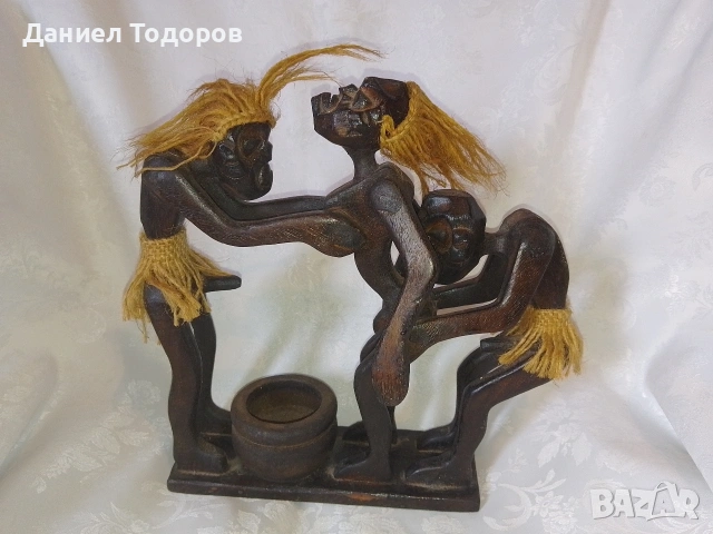 Африканска Дървена Фигура - Ръчна Изработка, снимка 5 - Декорация за дома - 46335950