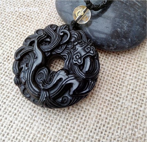 Амулети от естествен обсидиан с гердани