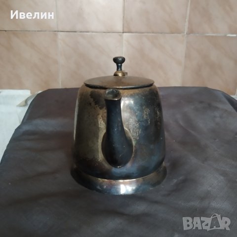 посребрена метална кана,чайник арт деко, снимка 2 - Антикварни и старинни предмети - 32540158