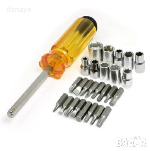 863 Комплект отвертка с вложки, битове, шестограми и звезди, снимка 2 - Отвертки - 40735671