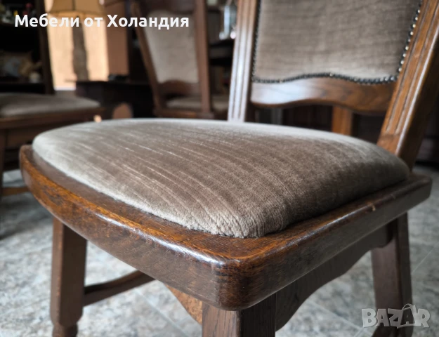 4 дъбови стола с дамаска, снимка 9 - Столове - 50999573