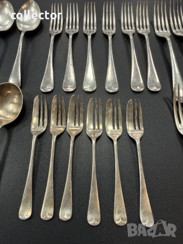 Комплект прибори за хранене / дебело посребрени. №7873, снимка 4 - Антикварни и старинни предмети - 53481409