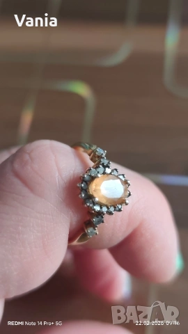 Сребърен пръстен с диаманти, снимка 7 - Пръстени - 53576491