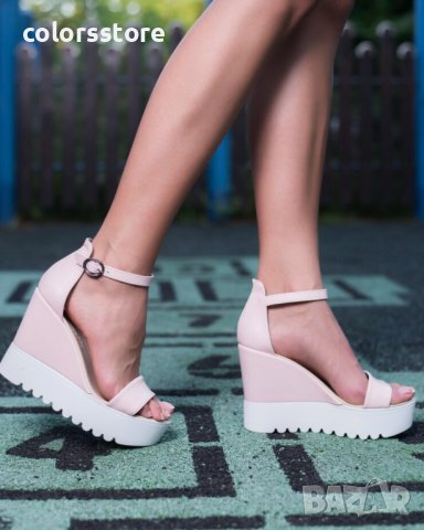 Сандали на платформа - пудра кожа - K200, снимка 2 - Сандали - 37017321