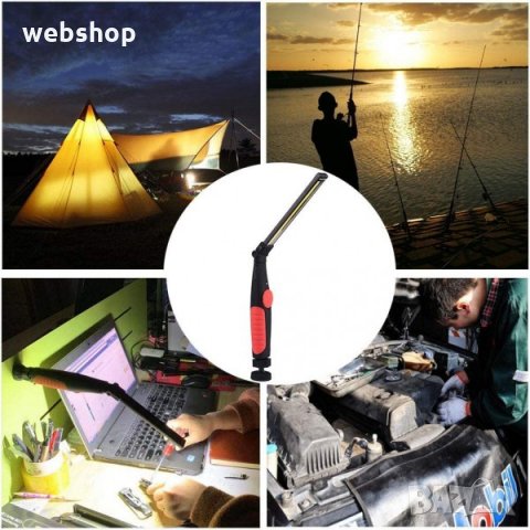 LED РАБОТНА ЛАМПА С МАГНИТ прожектор, лампа фенер , снимка 9 - Спортна екипировка - 35448030