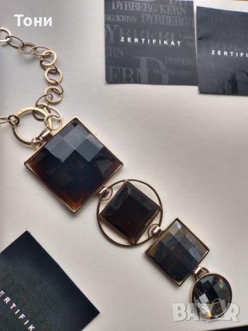  Стилно колие Dyrberg/Kern със големи камъни  Swarowski, снимка 4 - Колиета, медальони, синджири - 26110532