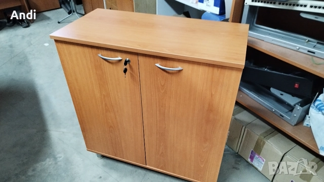 Офис шкаф със заключване - шкафче за обувки или дрехи 86/42/93см череша, снимка 3 - Шкафове и рафтове - 52870337