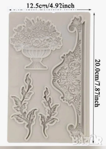 Силиконов Молд, калъп, форма, бароков орнамент, снимка 2 - Други - 50633475