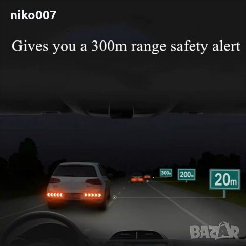 Предупредителен знак-Нощна безопасност-Стикери-bmw-ауди-vw-опел-форд-шкода-рено-пежо-мерцедес-сеат-х, снимка 2 - Аксесоари и консумативи - 32919152