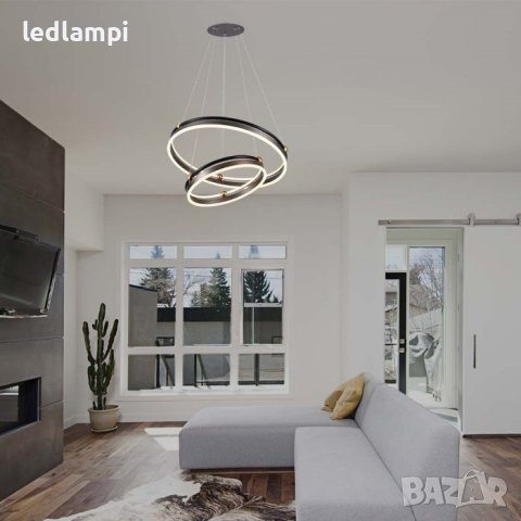 LED Полилей 50W Кафяв Топло Бяла Светлина, снимка 7 - Полилеи - 43731673