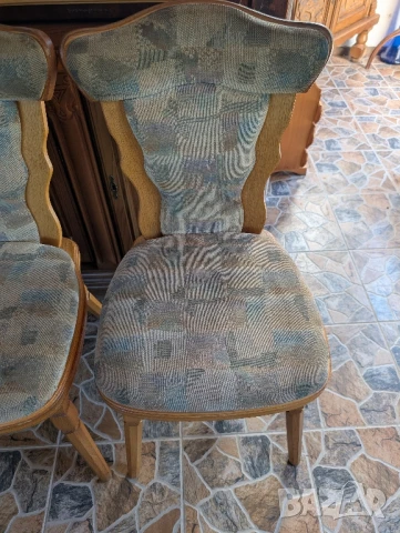 ✨Комплект от 5 масивни дървени столове (дърворезба)✨, снимка 6 - Столове - 50596043