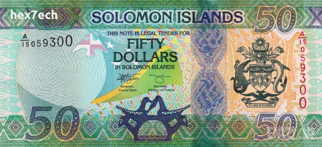 ❤️ ⭐ Соломонови Острови 2013-2023 50 долара UNC нова ⭐ ❤️, снимка 2 - Нумизматика и бонистика - 49054912