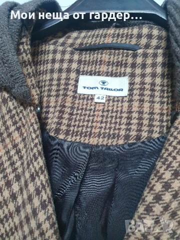 Сако стино кафяво р42 Л. Лондон Tom Taylor , снимка 2 - Сака - 52170786