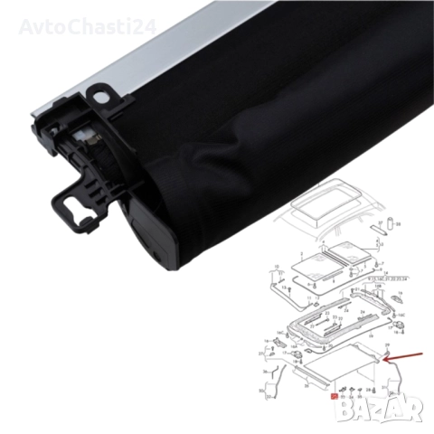 Щора за панорамен таван VW Touareg, Porsche Cayenne 7P0877307 Черен, снимка 5 - Части - 52873769