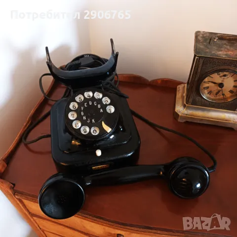 Стар телефон SIEMENS & HALSKE от 1933г работещ, снимка 2 - Антикварни и старинни предмети - 49113257