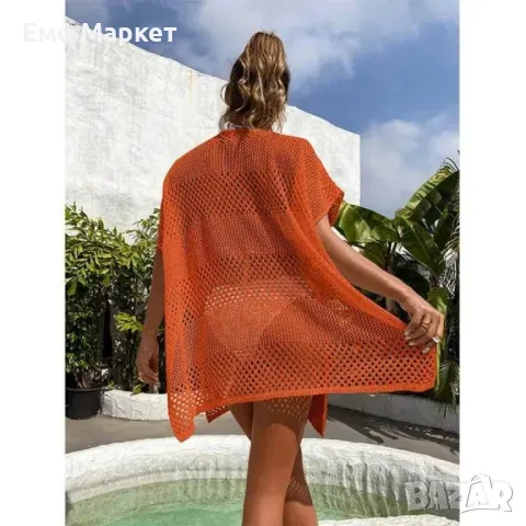 Мрежеста дамска плажна туника, универсален размер, снимка 13 - Туники - 49411549