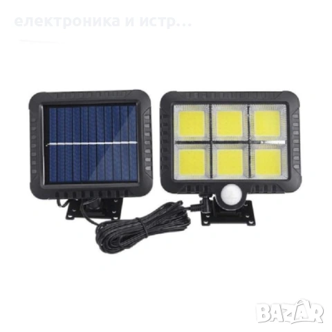 Соларна LED лампа, SL-F120, ABS, Бяла светлина 