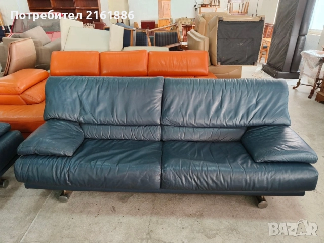 Комплект дивани двойка и тройка от естествена кожа , снимка 2 - Дивани и мека мебел - 52261356