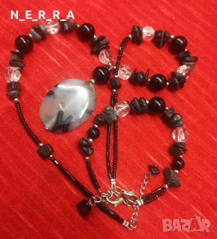 Комплект колие и гривна естествени камъни