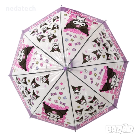 Детски чадър Kuromi, Розов, 66см.