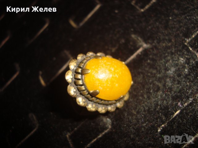 СТАРИНЕН ЮВЕЛИРНА РЪЧНА МАЙСТОРСКА ИЗРАБОТКА АРТ-ДЕКО БРОНЗОВ ПРЪСТЕН с ЖЪЛТ КАТАЛИН 21631, снимка 17 - Антикварни и старинни предмети - 32552868