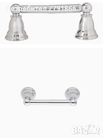 Amazon Basics  Класически  държач за тоалетна хартия, полиран хром, снимка 6 - Други - 43399657