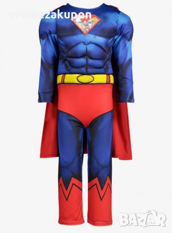 Страхотен костюм на Супермен с мускули и наметало, снимка 5 - Детски панталони и дънки - 26339777
