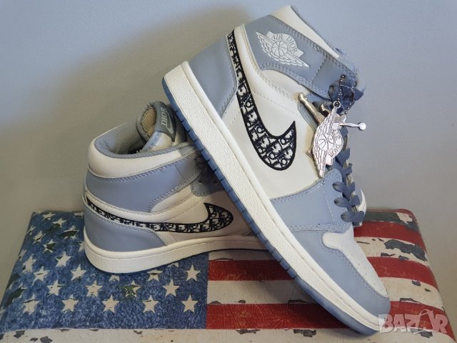 JORDAN 1 High x Dior Gray, 41 номер, без забележка , снимка 6 - Маратонки - 43553117