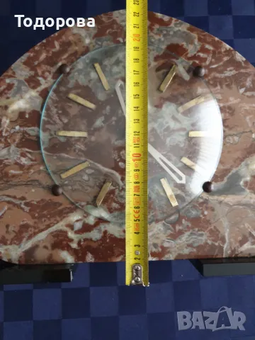 Каминен мраморен механичен френски часовник, снимка 5 - Антикварни и старинни предмети - 49151143