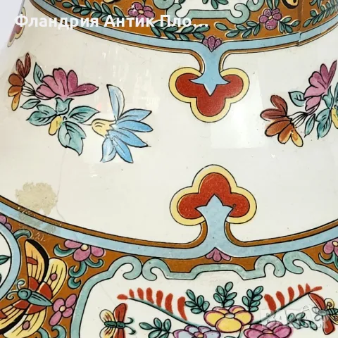 	 Азиатска порцеланова ваза "Картоиграчи" , снимка 8 - Вази - 32433029