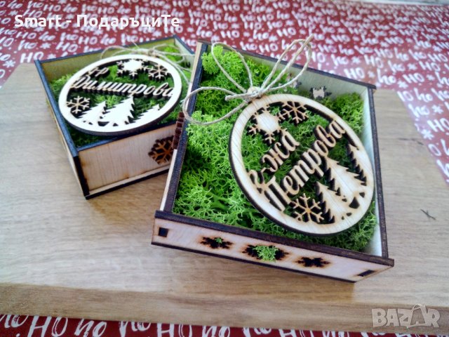 Коледен подарък за лекар, учител, приятел с име и скандинавски мъх , снимка 4 - Коледни подаръци - 38565959