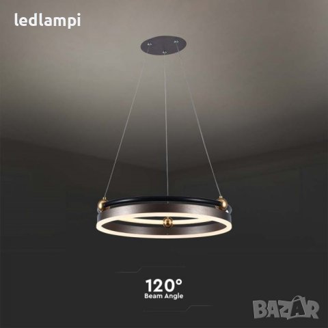 LED Полилей 20W Кафяв Топло Бяла Светлина, снимка 3 - Полилеи - 43740951