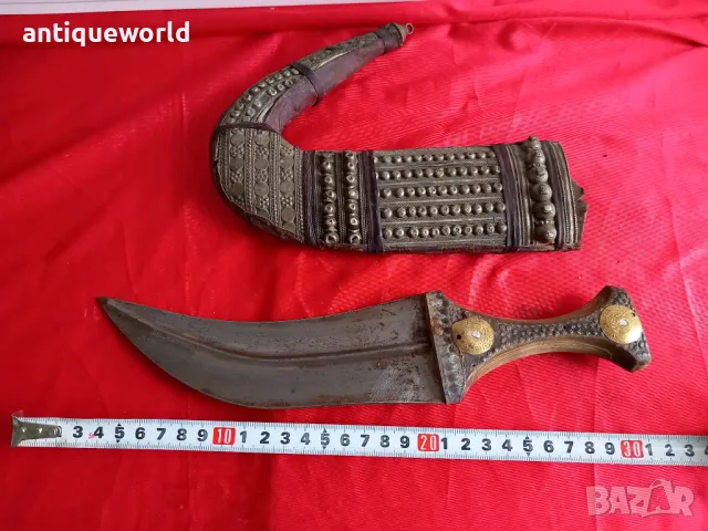 Стар КИНДЖАЛ , Ханджар , Кама, Острие , Сребро, снимка 8 - Антикварни и старинни предмети - 49021525